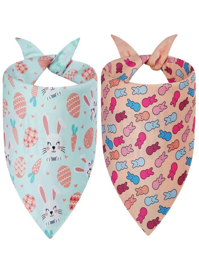 Agroon Easter Dog Bandanas XLarge 2PCS, 4 Pattern Colorful Scarf for Boy and Girl, Triangle Reversible Bibs Breed for Puppy Cats Pets - Image 2