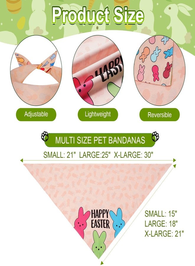 Agroon Easter Dog Bandanas XLarge 2PCS, 4 Pattern Colorful Scarf for Boy and Girl, Triangle Reversible Bibs Breed for Puppy Cats Pets - Image 3