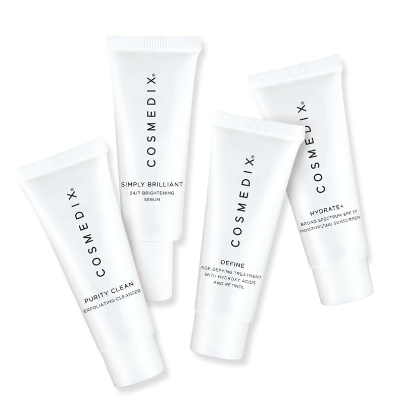 COSMEDIX Starter Kit | Four-Piece Travel Size Kit | Features Bestselling Skin Solutions | Includes Gentle Face Cleanser, Skin Treatment Serum, Exfoliator & Moisturizer, All Skin Types, Cruelty Free - Image 4