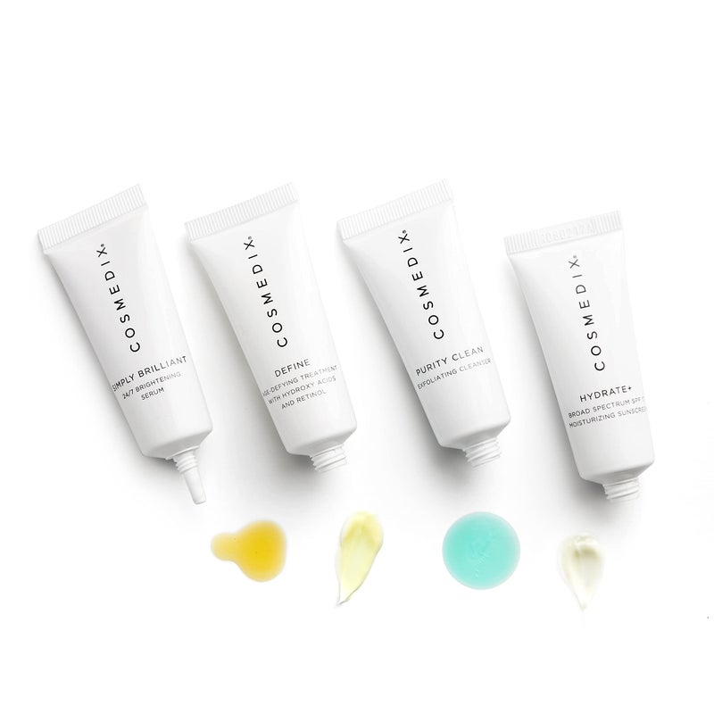 COSMEDIX Starter Kit | Four-Piece Travel Size Kit | Features Bestselling Skin Solutions | Includes Gentle Face Cleanser, Skin Treatment Serum, Exfoliator & Moisturizer, All Skin Types, Cruelty Free - Image 3