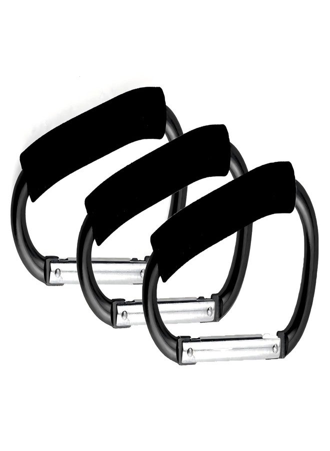 Noneea 3PCS Stroller Hooks, 5.2'' Large Carabiner Clip - Carabiner Large, Baby Stroller Hooks for Hanging Bags, Stroller Accessories(Black) - Image 1