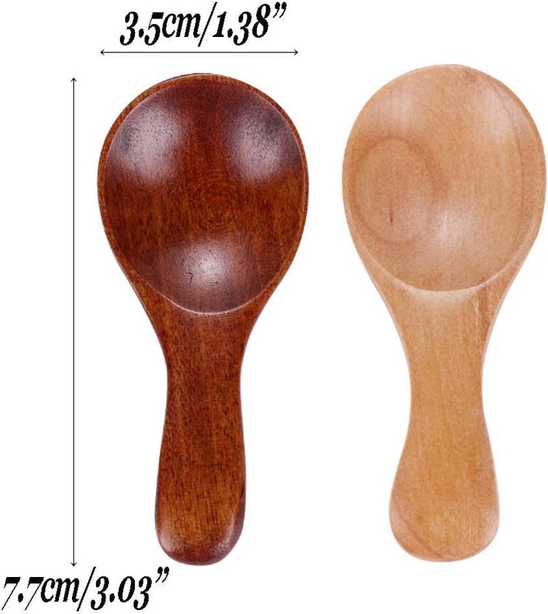 Craftland Wooden Spice/Masal Small Spoon For Tea Coffee Sugar Condimants & Small Containers/Jar (Set Of 6 (Brown)), 7.7 Cm - Image 2