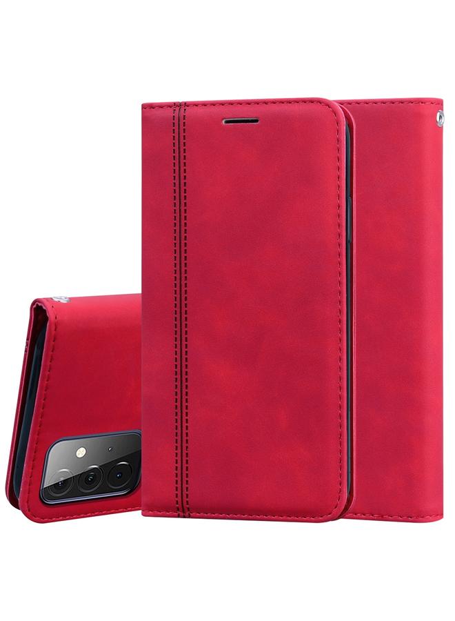 اس-توب جراب لهاتف Samsung Galaxy A72 5G / 4G، جراب جلد PU مغناطيسي أفقي قابل للطي مع حامل وفتحة بطاقة وحبل - Image 1