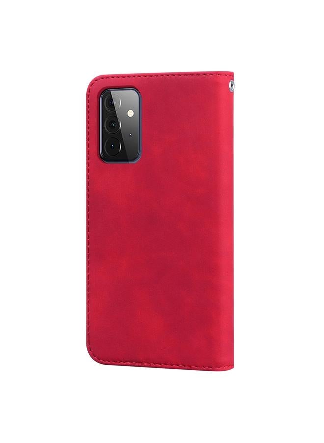 اس-توب جراب لهاتف Samsung Galaxy A72 5G / 4G، جراب جلد PU مغناطيسي أفقي قابل للطي مع حامل وفتحة بطاقة وحبل - Image 3