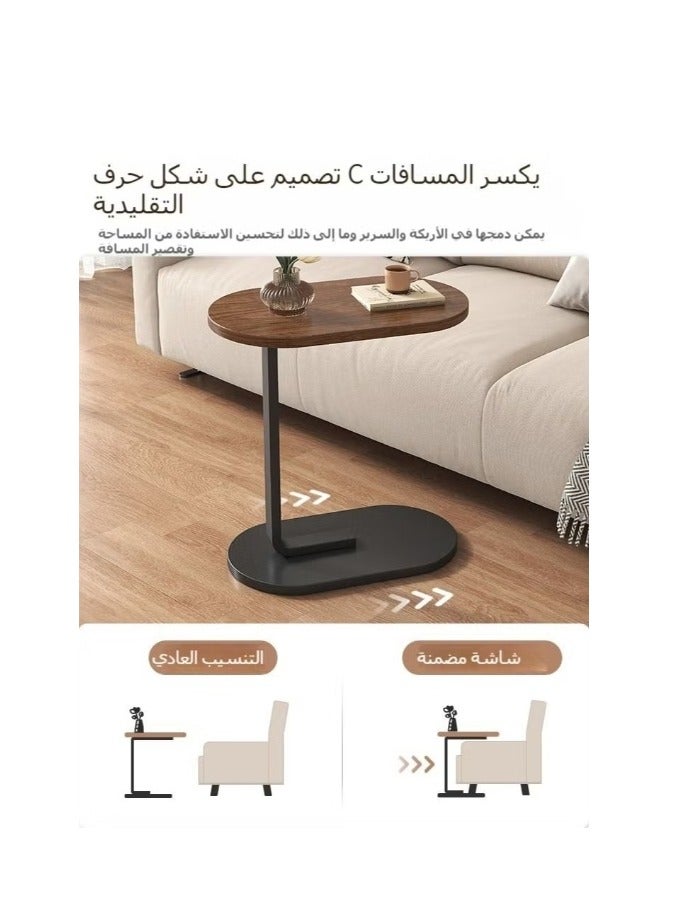 هوتس يو أيه إي طاولة جانبية صغيرة ، طاولة نهاية على شكل C للأريكة والسرير ، طاولة علبة التلفزيون مع إطار معدني للأريكة ، غرفة المعيشة ، غرفة النوم 45 * 30 * 63 سم - Image 4