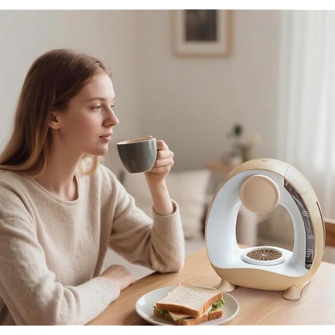 RECAFIMIL Single Serve Coffee Maker For K Cup Pod and Coffee Grounds /Tea, Fast Brew in 2 minutes, 2 IN 1 One Button Coffee Machine 4-8 Oz Brew Sizes, StylishCompact For Home, Office, RV and Dorm, Champagne - Image 2