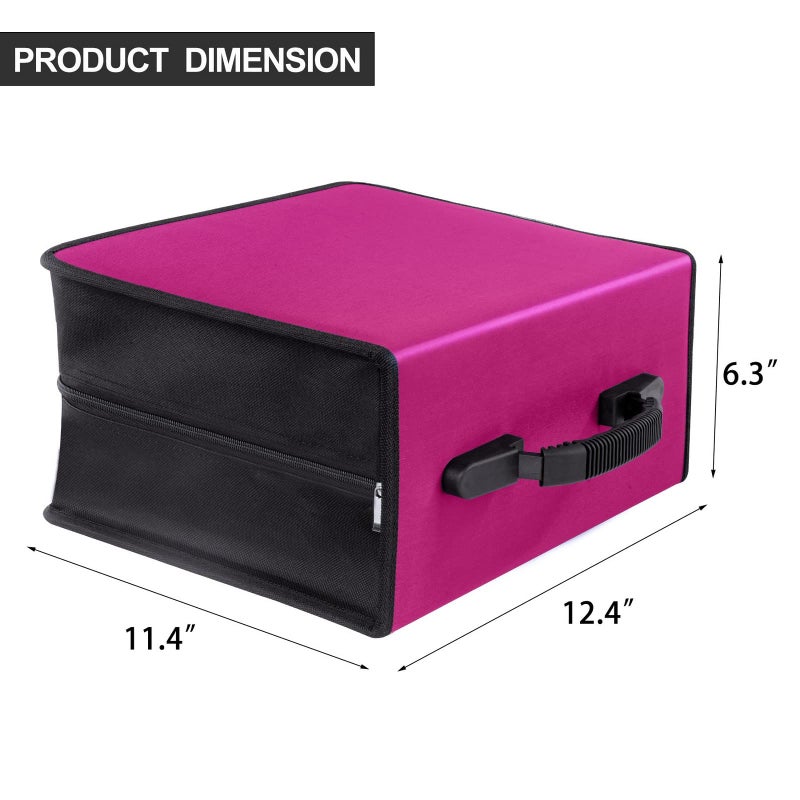 Siveit CD/DVD Case Wallet Storage Holder - 400 Capacity Disc Case Booklet Album Box (Black, Rose) - Image 2