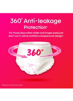 Kotex Kotex Overnight Period Panties (Medium/Large size, pack of 10 panties) for heavy flow period protection | with 360 degree anti-leakage design & airy-soft fabric | 1 panty = 3 regular pads  - Image 3