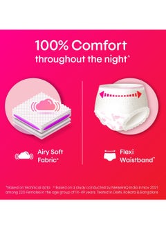 Kotex Kotex Overnight Period Panties (Medium/Large size, pack of 10 panties) for heavy flow period protection | with 360 degree anti-leakage design & airy-soft fabric | 1 panty = 3 regular pads  - Image 5