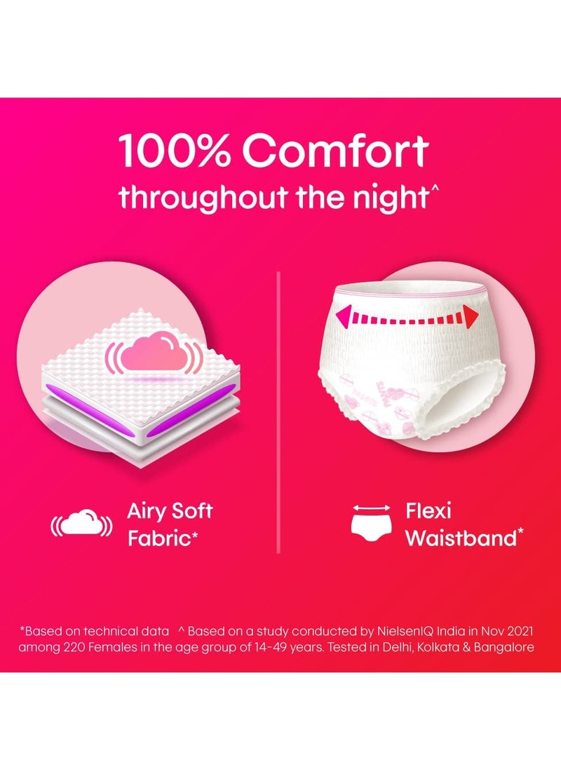 Kotex Kotex Overnight Period Panties (Medium/Large size, pack of 10 panties) for heavy flow period protection | with 360 degree anti-leakage design & airy-soft fabric | 1 panty = 3 regular pads - Image 5