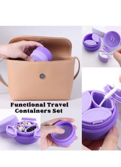 Excefore Travel Containers for Toiletries, Mini Portable Refillable Empty Silicone Cream Jars  for Toiletries Hand Face Cream  - Image 2