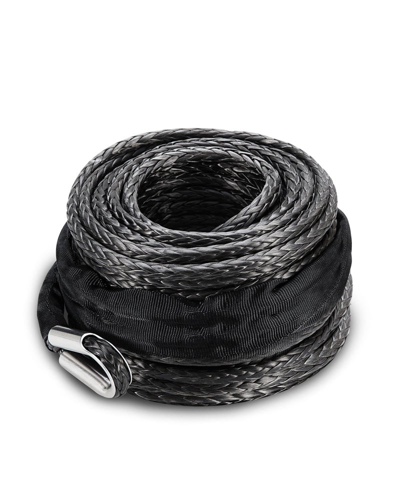 FieryRed Synthetic Winch Rope 38 Inch 85 FT 26500 lbs Winch Line Cable Rope with Protective Sleeve for 4WD Off Road Vehicle SUV