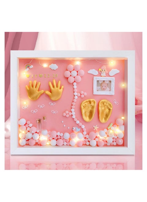 Baby Hand and Footprint Kit, Keepsake Hands Casting kit, Newborn Baby Nursery Memory Art Photo Frame Kit, Baby Shower Picture Frames, for New Parents Gift, Clay Hand Print Picture Frame