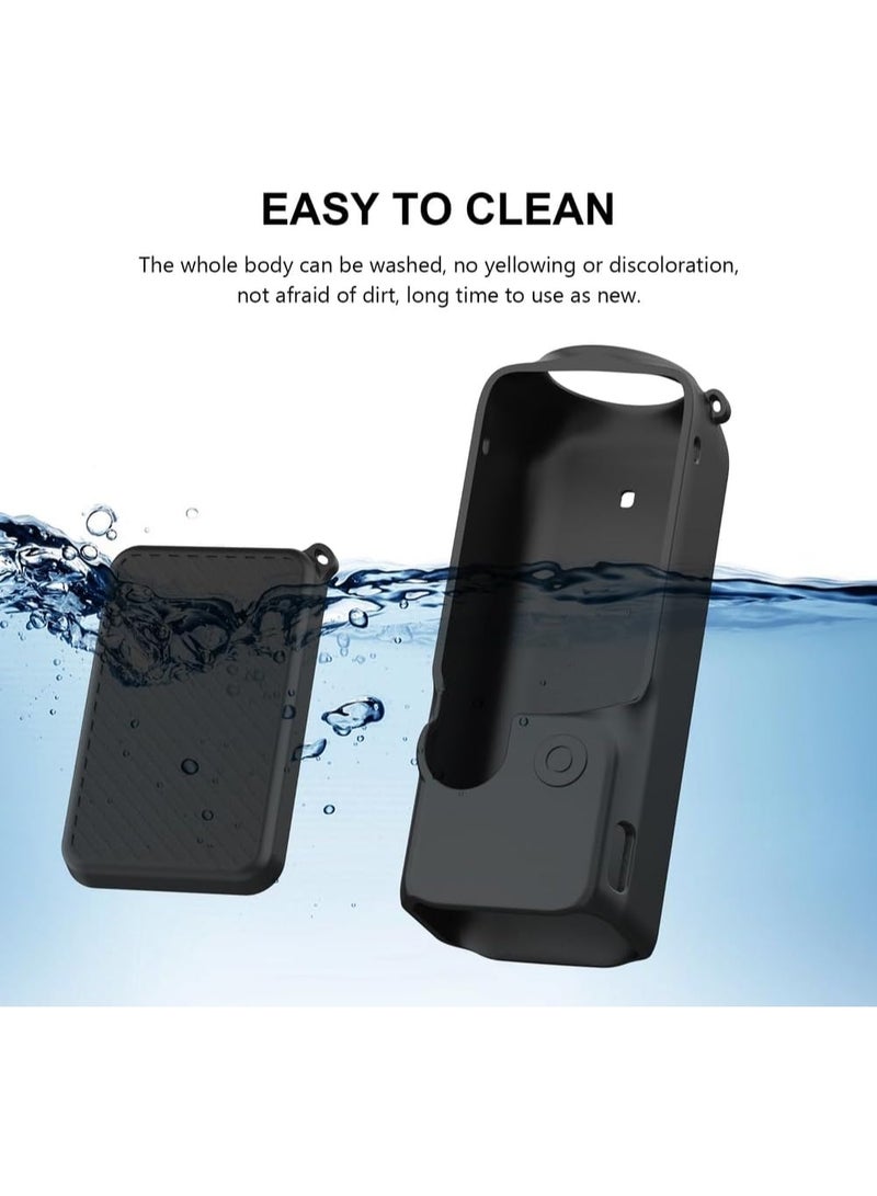 QIRG Case for DJI Osmo Pocket 4/Pocket 3 Camera, Soft Silicone Protective Case, Slim Fit Skin with Cover and Screen Protector Accessories for Osmo Pocket 4/Pocket 3,Anti-Scratch (Black) - Image 3