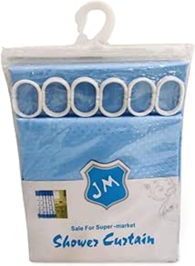 Waterproof Polyester Shower Curtains with Hooks and Grommets for Bathroom (Indigo, 180x180)