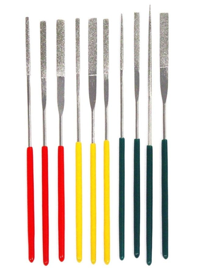 10pc Professional Quality Tapered Diamond Abrasive Hobby File Set (Assorted Grits)