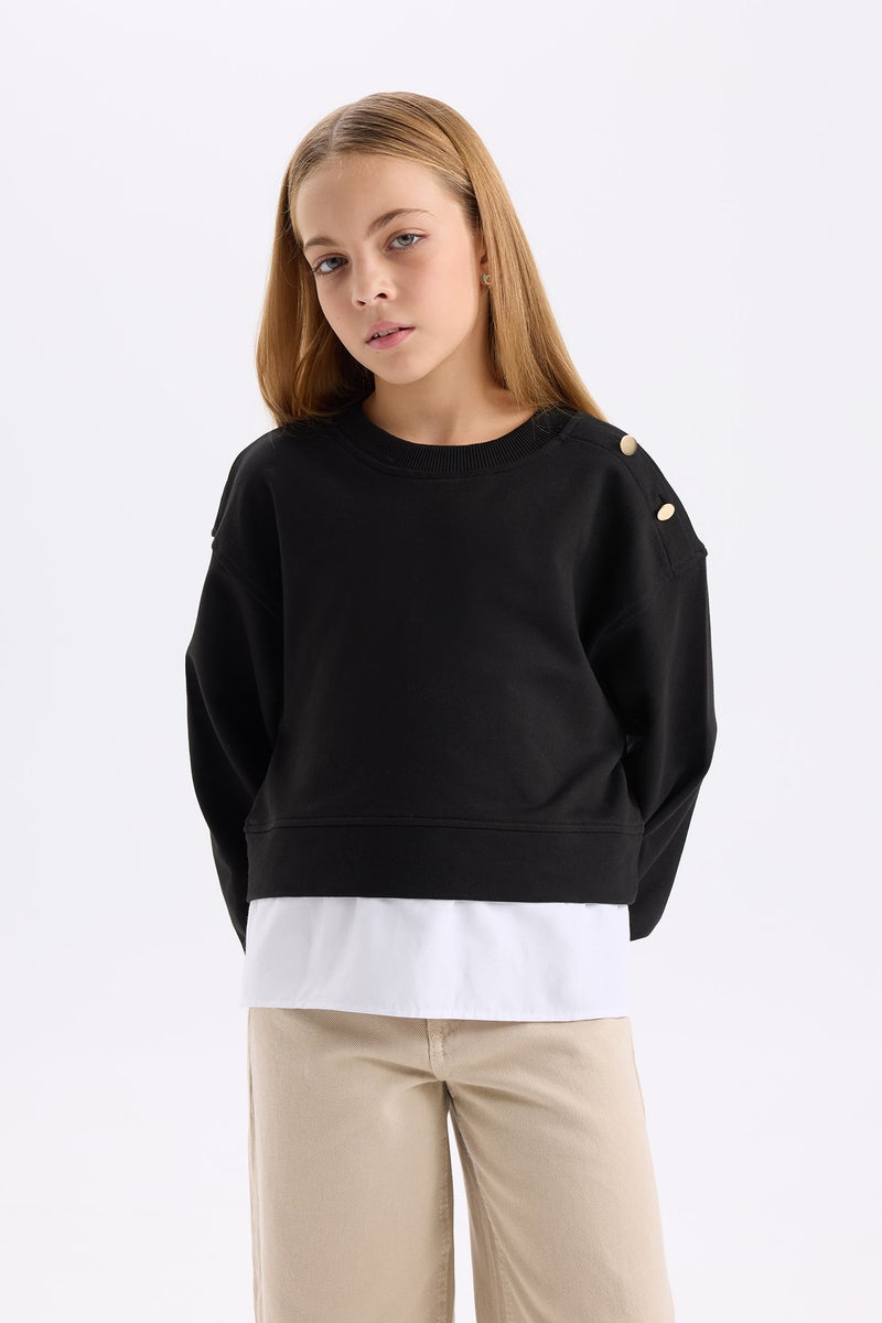 DeFacto Black Girl Girl Relax Fit Sweatshirt Fabric Sweatshirt Casual - Image 4