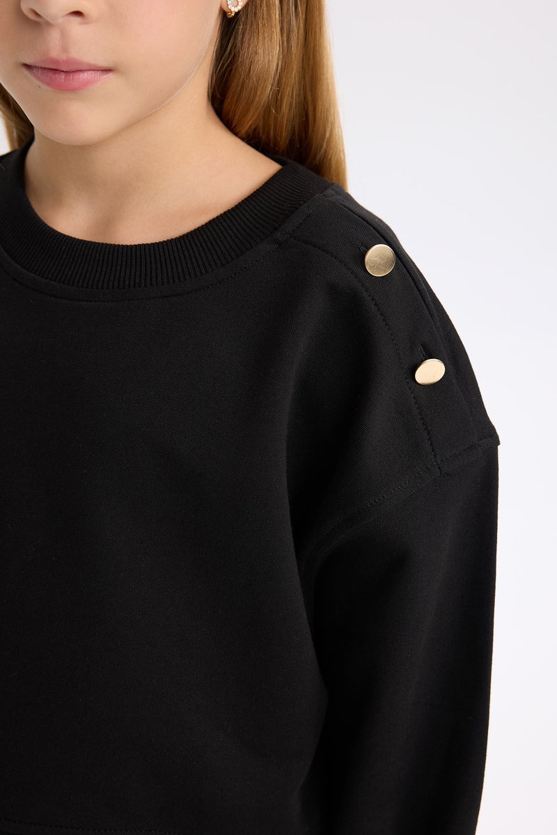 DeFacto Black Girl Girl Relax Fit Sweatshirt Fabric Sweatshirt Casual - Image 5