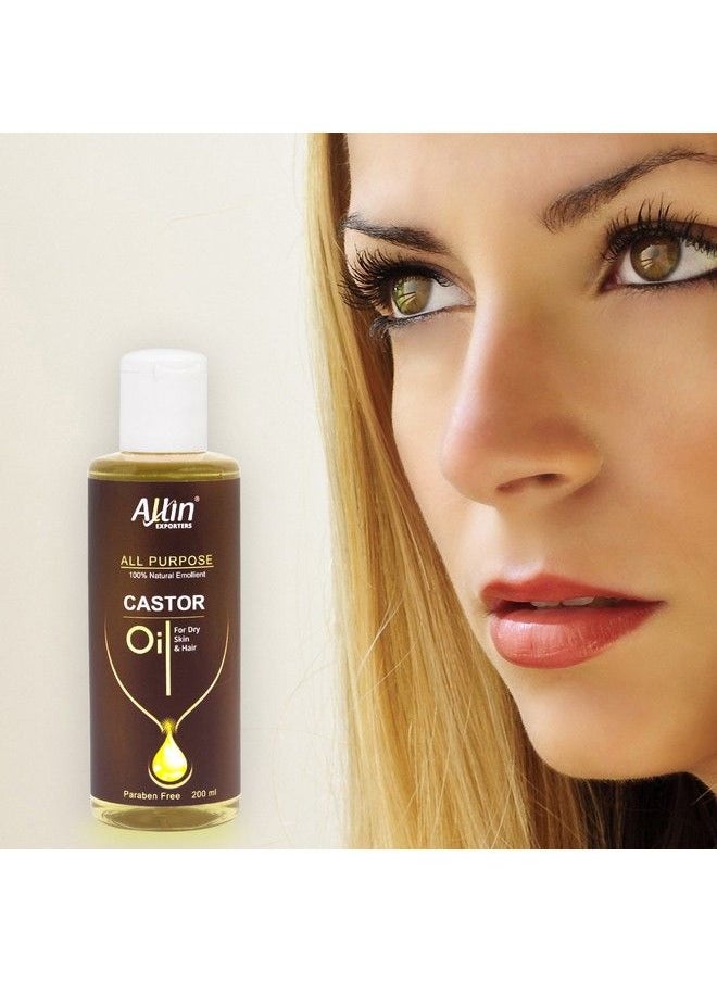 Allin Exporters - Castor Oil 100% Natural & Pure Cold Pressed Base Carrier Oil For Hair Growth Skin Care Dry Skin Moisturising Nails & Eyelash (200 Ml) - Image 1