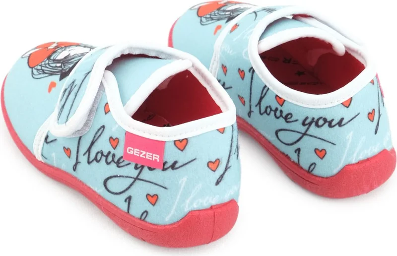 Gezer Winter Girls' Velcro Adjustable Slippers Home Nursery Shoes