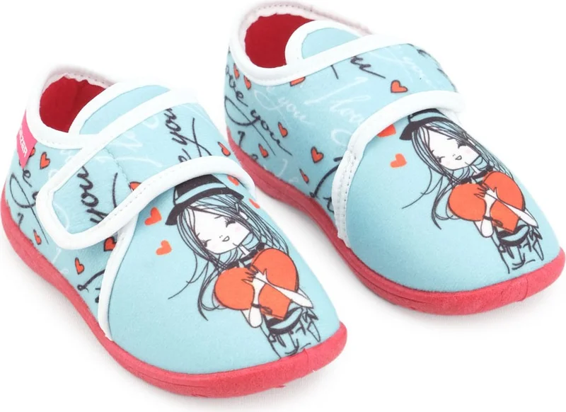 Gezer Winter Girls' Velcro Adjustable Slippers Home Nursery Shoes