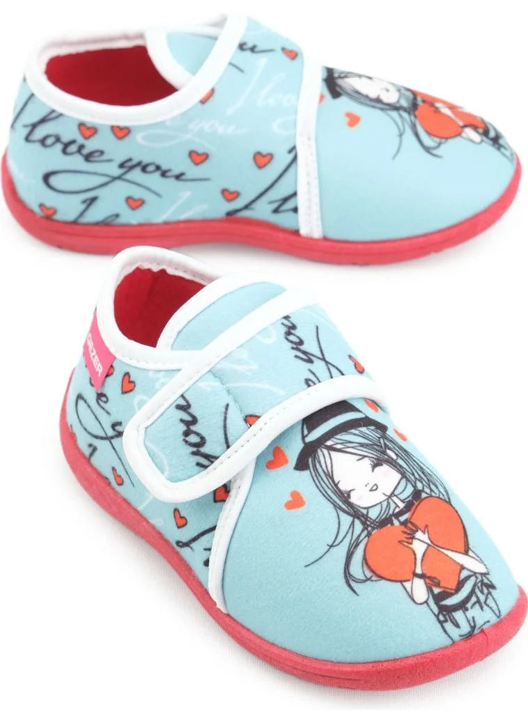 Gezer Winter Girls' Velcro Adjustable Slippers Home Nursery Shoes