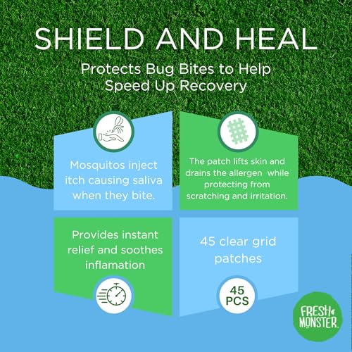 Fresh Monster Bug Bite Itch Relief Patches - for Mosquito & Other Insect Bites, Instant Bug Bite Relief for Kids & Adults, Natural & Toxin-Free, 45 Count - Image 5