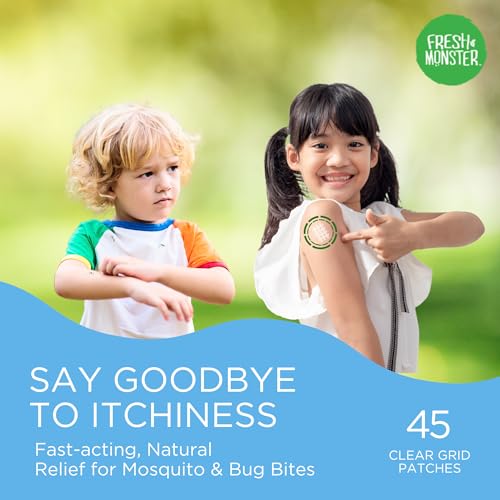 Fresh Monster Bug Bite Itch Relief Patches - for Mosquito & Other Insect Bites, Instant Bug Bite Relief for Kids & Adults, Natural & Toxin-Free, 45 Count - Image 2