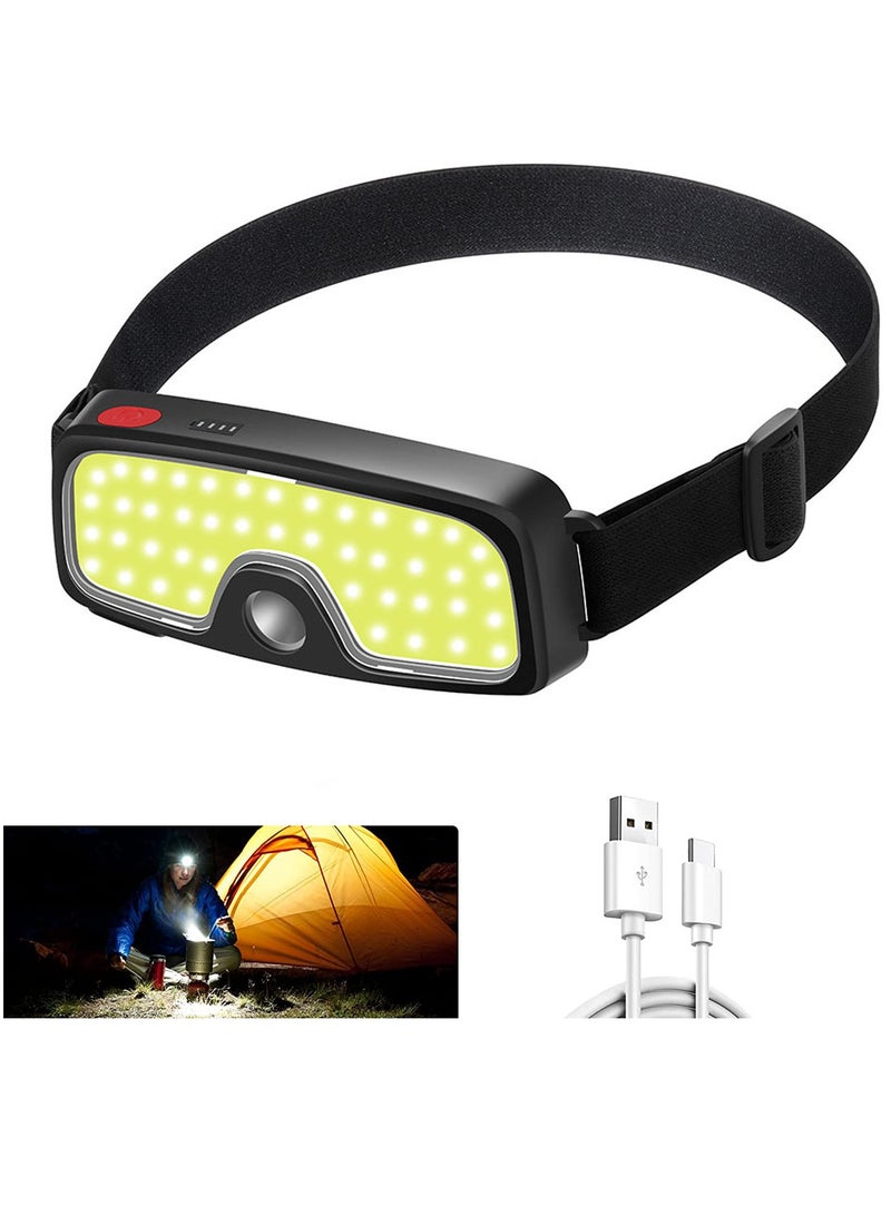 Rechargeable 5000 Lumen LED Headlamp, Wide Beam with 5 Lighting Modes, Lightweight and Waterproof, Perfect for Outdoor Activities like Running, Fishing, and Camping. - Image 1