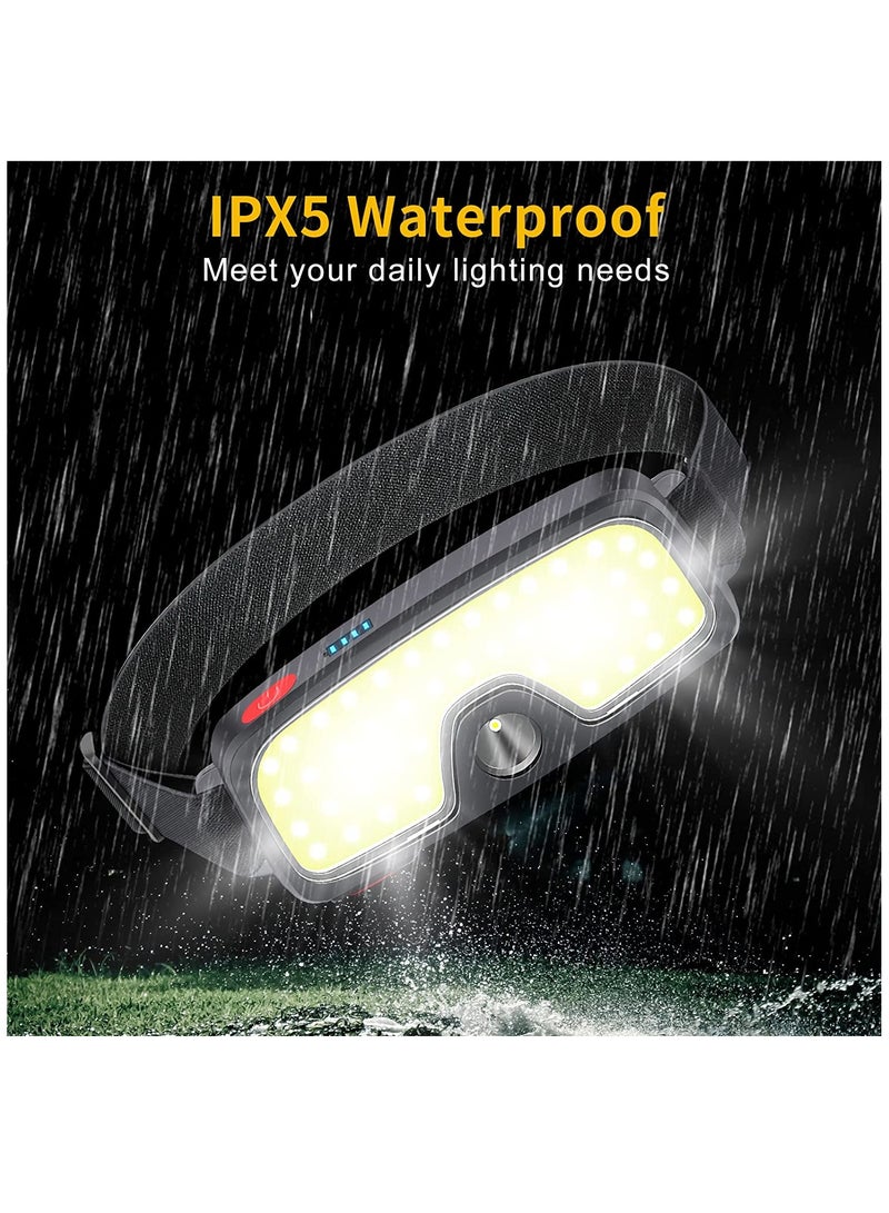 Rechargeable 5000 Lumen LED Headlamp, Wide Beam with 5 Lighting Modes, Lightweight and Waterproof, Perfect for Outdoor Activities like Running, Fishing, and Camping. - Image 4