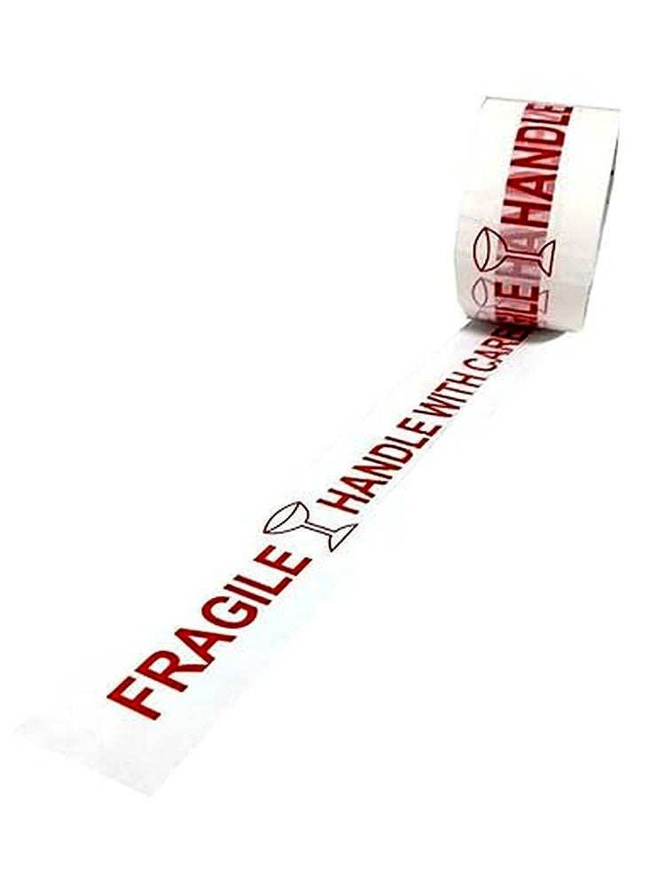 MARKQ Fragile Tape for Boxes and Cartons - 48mm x 50 yards heavy Duty Handle with Care Warning Tape, Packing, Packaging, Shipping and Moving Tape [1 Roll]  - Image 1