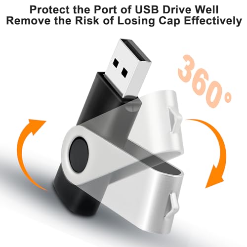 MECHEER 4GB Flash Drive 10 Pack Thumb Drive, USB Flash Drives 2.0 USB Stick for Data Storage Backup, Jump Drive Pen Drive Zip Drive Memory Stick with Indicator, Swivel Bulk USB Storage Flash Drive, Black - Image 3