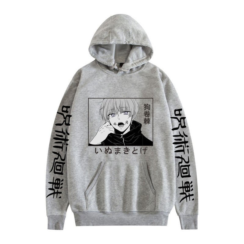 Jujutsu Kaisen Five-Piece Wu Mantra Back War Dog Roll Spring Hooded Sweater Boys And Girls Pullover European Size - Image 4