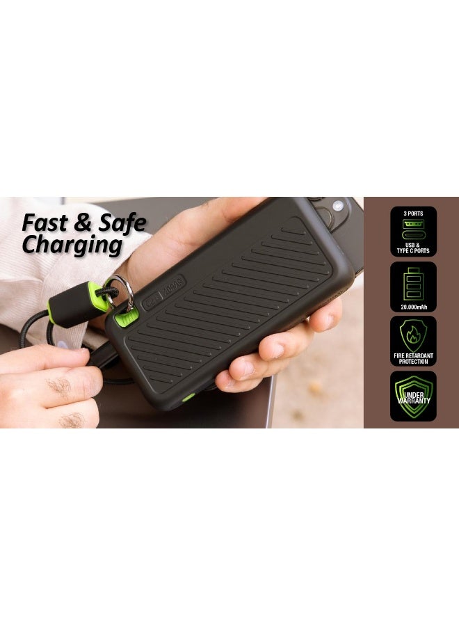 Goui بنك طاقة سينجي بسعة 20000 مللي أمبير (عبوة من 2) - شاحن محمول عالي السعة للهواتف الذكية والأجهزة اللوحية والمزيد | شحن عدة أجهزة في وقت واحد | مدمج ومريح وصديق للسفر - أسود - Image 5