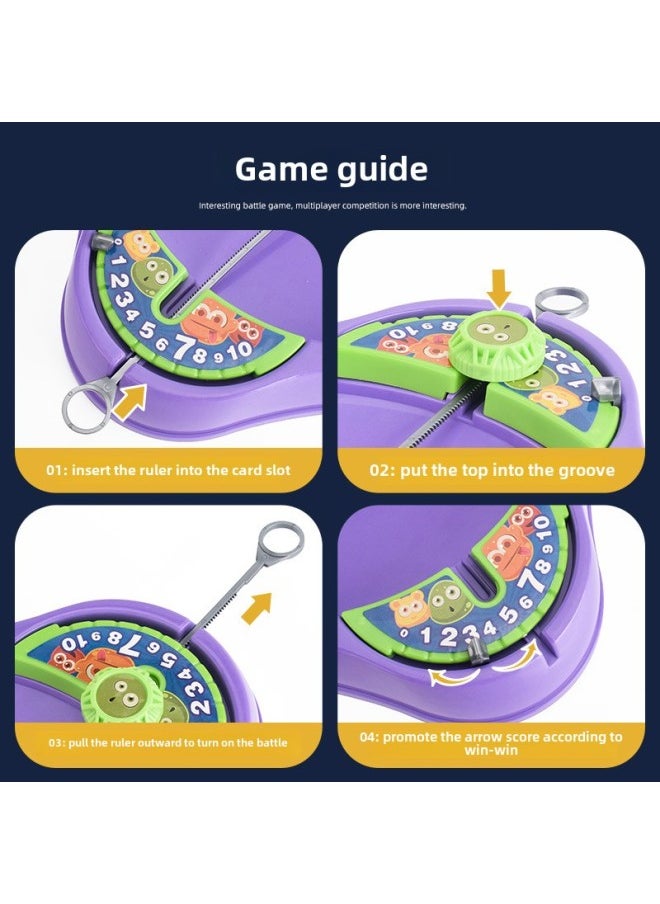 Generic - Hot Children's Multi-player Competitive Battle Top Pull Top Battle Plate Desktop Parent-child Interactive Toys-Color:RYB1500-1 Four-person - Image 1
