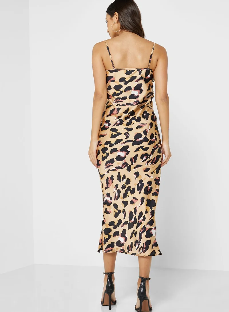 Never fully Dressed Strappy Leopard Print Dress