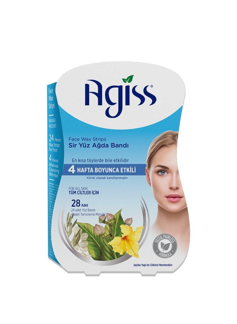 Agiss Face Wax Strips for All Type Skin with Moringa Oil | Ready-to-Use Cold Wax | Long-Lasting Hair Removal up to 4 Weeks | Hypoallergenic & Dermatologically Tested - Image 1