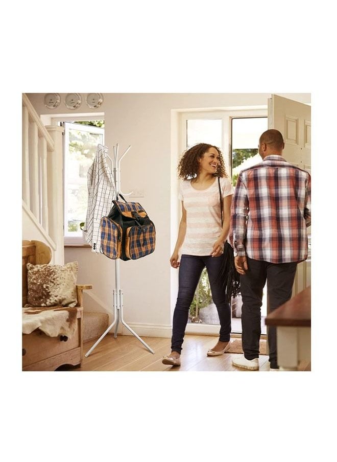 Arabest Metal Coat Rack, Clothes Hanger, Hat Handbag Hook, 175cm High, Easy Assemble Hat Rack Freestanding Clothes Rack, Entrance Bedroom Office. (white)  - Image 4