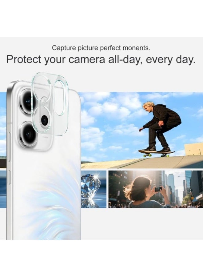واقي عدسة كاميرا OPPO RENO 14F، واقي شاشة من الزجاج المقوى HD [تغطية كاملة] [مضاد للخدش] حماية من السقوط فائق الشفافة/حافظة عدسة رفيعة - شفاف - Image 2