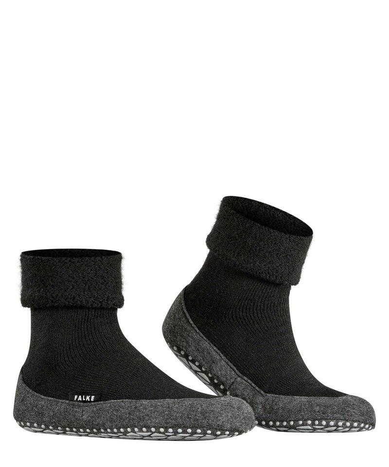 FALKE Men's Cosyshoe Slipper Socks, Cozy Warm, Merino Wool, Thick House Socks for Winter and Fall, Grips On Sole, Black (Black 3000), 8-9, 1 Pair - Image 3