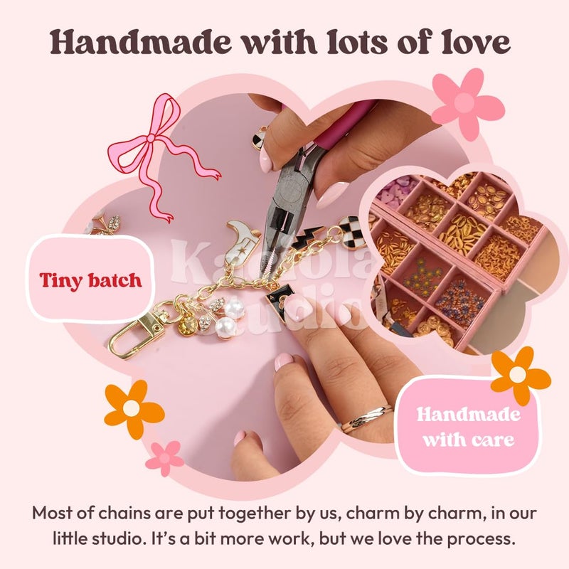 Kaciola Charm Chains for Kindle, Lily Of The Valley Pendant Cute E-reader Phone Charm Bracelets Accessories Gift for Reader Booklovers Women Men, Charms Compatible for Kindle/E-Reader/Phone (B04) - Image 4