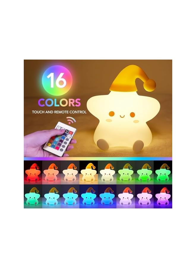 The Bros مصباح سحابة ليلي للأطفال مع جهاز تحكم عن بعد LED سيليكون يتغير لونه قابل للضغط ناعم محمول قابل لإعادة الشحن عبر USB لغرفة النوم - Image 4