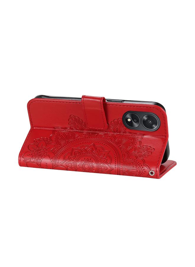 S-TOP Case For OPPO A38 4G / A18 4G Global Seven-petal Flowers Embossing Leather Phone Case - Image 5