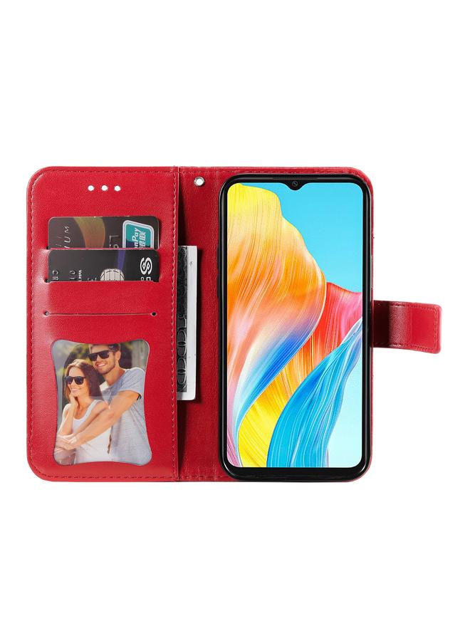 S-TOP Case For OPPO A38 4G / A18 4G Global Seven-petal Flowers Embossing Leather Phone Case - Image 4