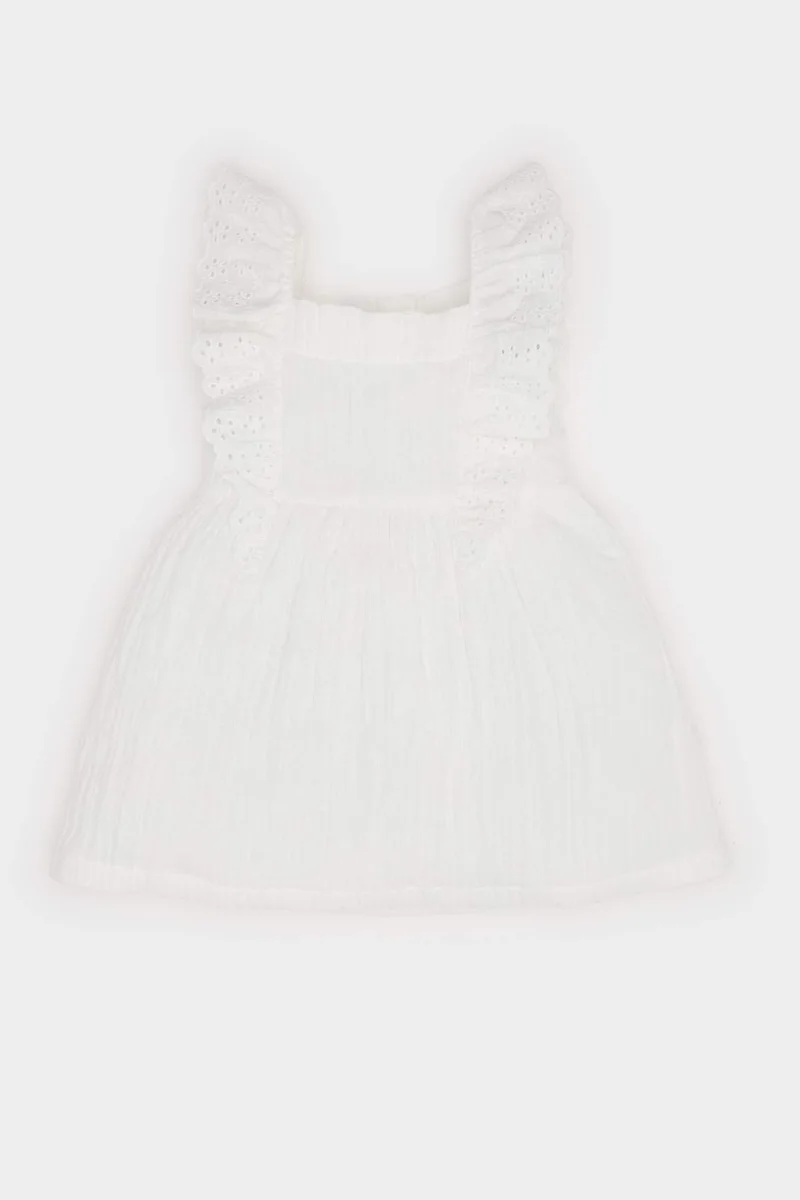ديفاكتو Baby Girl Sleeveless Poplin Dress