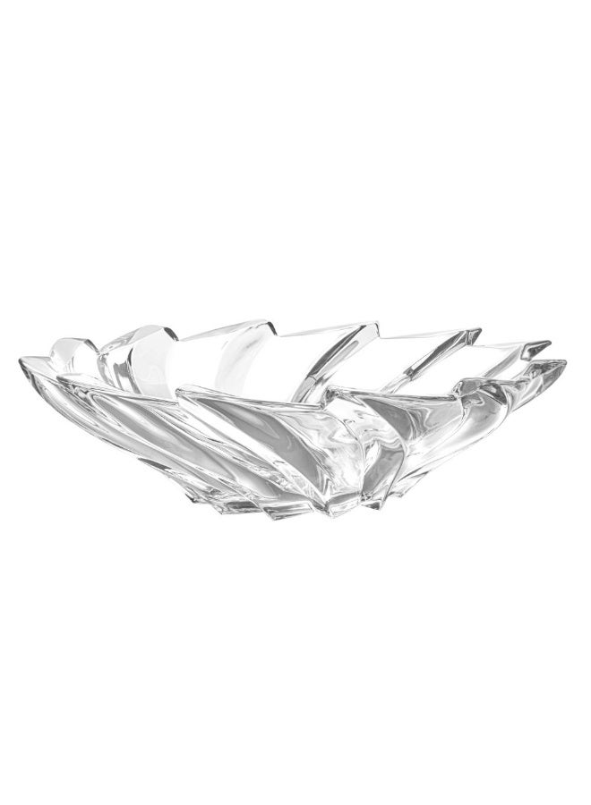 Mondo Eleanor Large Shallow Bowl 32 cm - Elegant Clear Glass Serveware for Modern Dining, Decorative Bowl for Serving, Premium Quality Tableware