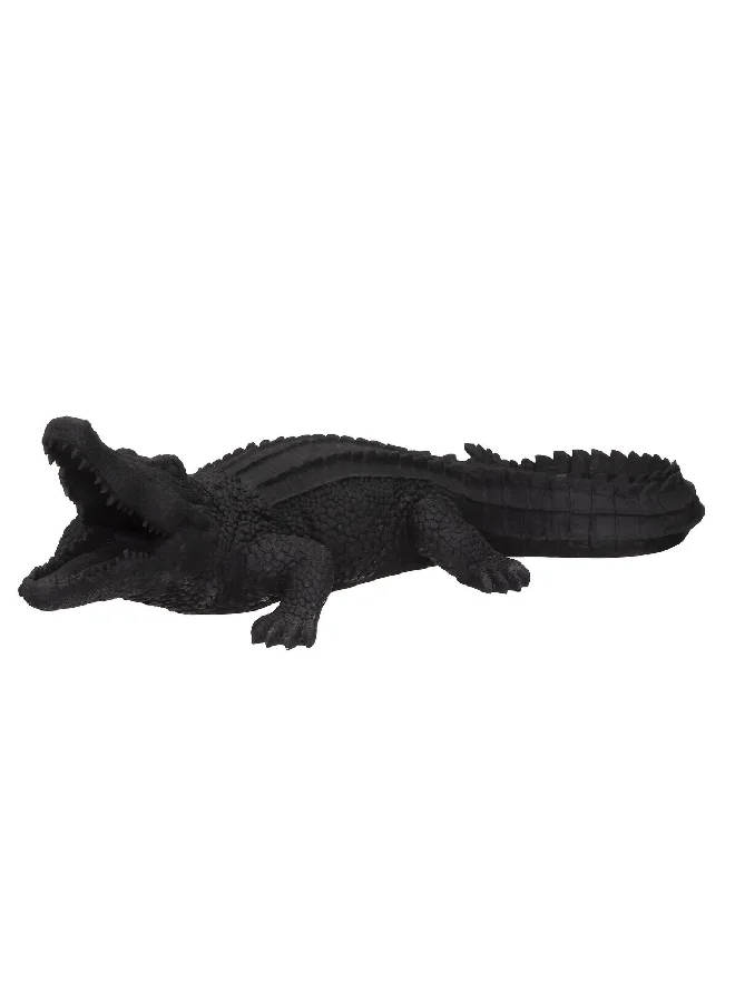 atmosphera Water-Resistant Decorative Polyresin Diego Crocodile Statue Black 30 x 100 x 41 cm 185991