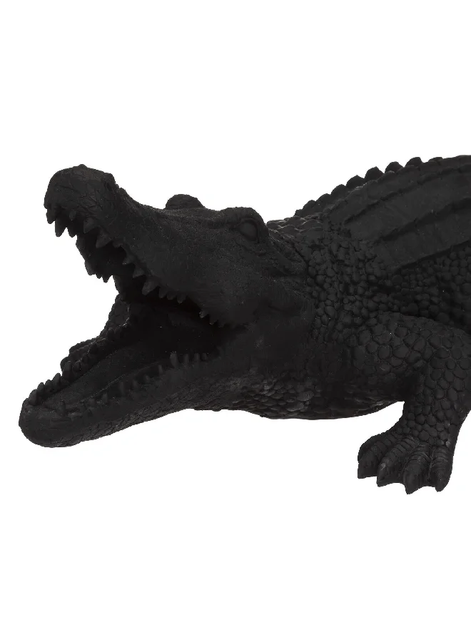atmosphera Water-Resistant Decorative Polyresin Diego Crocodile Statue Black 30 x 100 x 41 cm 185991