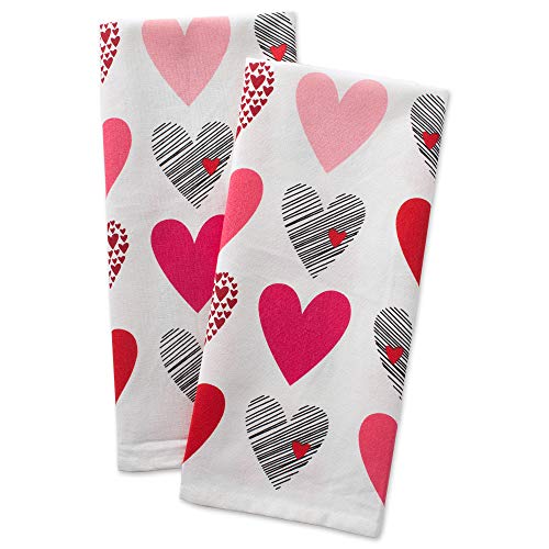 DII Valentine's Day Collection Kitchen, Dishtowel Set, 18x28, Hearts Collage, 2 Piece - Image 2