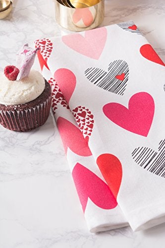 DII Valentine's Day Collection Kitchen, Dishtowel Set, 18x28, Hearts Collage, 2 Piece - Image 5